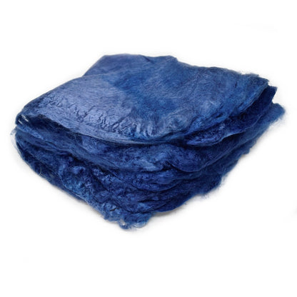 Mulberry Silk Hankies Hand Dyed Steel Blue| Silk Hankies | Sally Ridgway | Shop Wool, Felt and Fibre Online