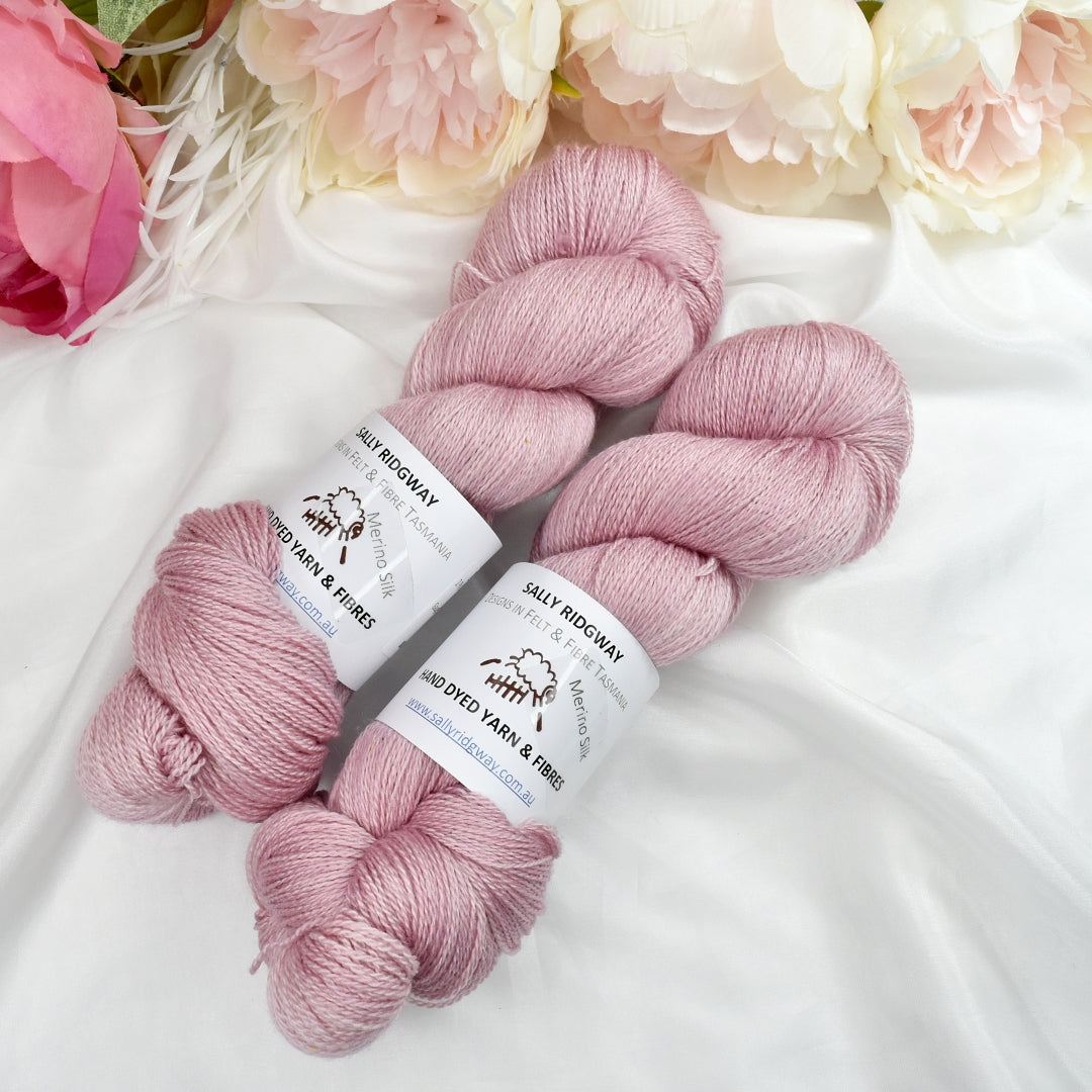 Blush on Merino Silk Lace| Merino Silk Lace | Sally Ridgway | Shop Wool, Felt and Fibre Online