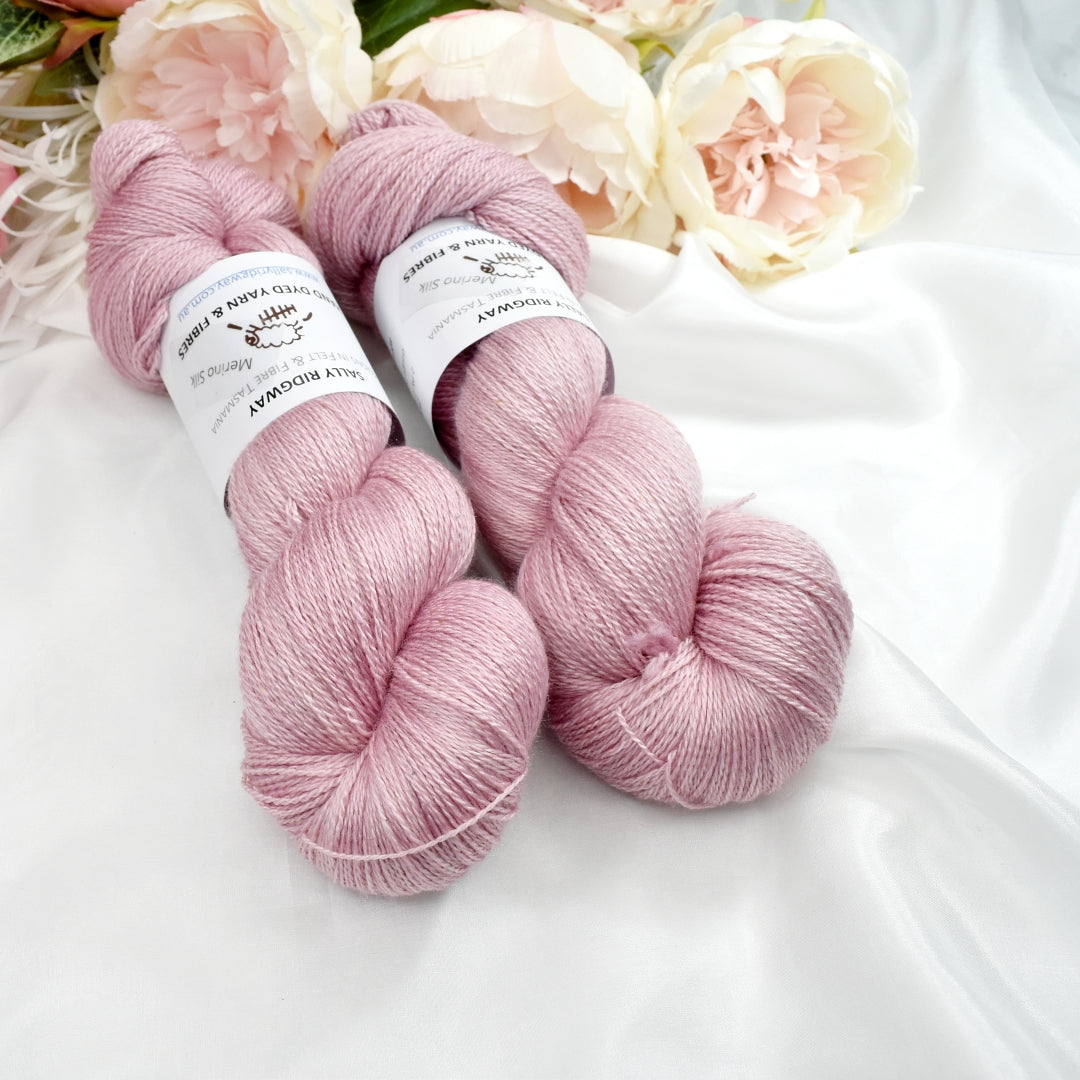 Blush on Merino Silk Lace| Merino Silk Lace | Sally Ridgway | Shop Wool, Felt and Fibre Online