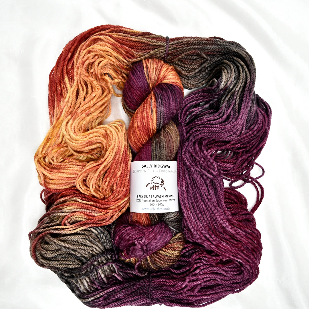 Moroccan Magic on 8 Ply Superwash 100% Merino Yarn