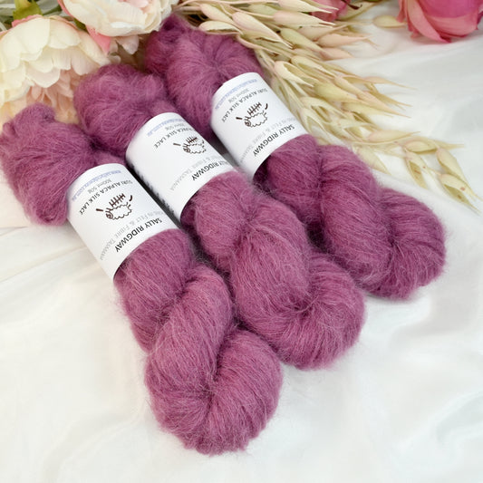 Wild Blossom Brushed Suri Alpaca Silk Lace Hand Dyed| Suri Silk Lace | Sally Ridgway | Shop Wool, Felt and Fibre Online