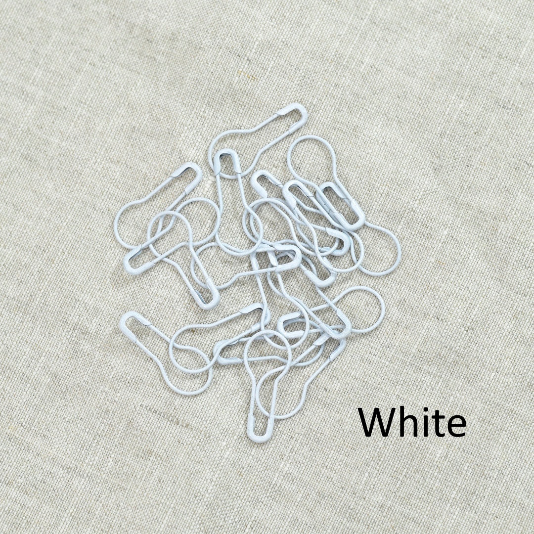 Bulb Stitch Markers-Tools-5-20 x White-Sally Ridgway Designs in Felt &amp; Fibre