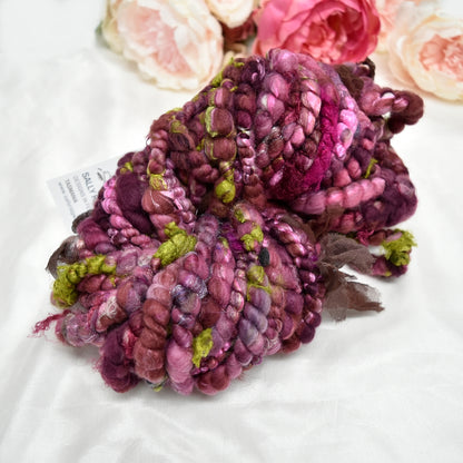 Handspun Chunky Tasmanian Merino Yarn in Plum BLossom| Hand Spun Yarn | Sally Ridgway | Shop Wool, Felt and Fibre Online