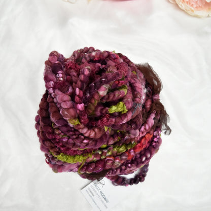 Handspun Chunky Tasmanian Merino Yarn in Plum BLossom| Hand Spun Yarn | Sally Ridgway | Shop Wool, Felt and Fibre Online