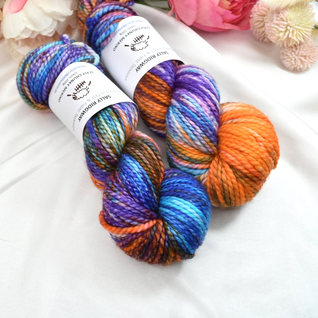 Butterfly on 12 ply Chunky Merino| Chunky Yarn | Sally Ridgway | Shop Wool, Felt and Fibre Online