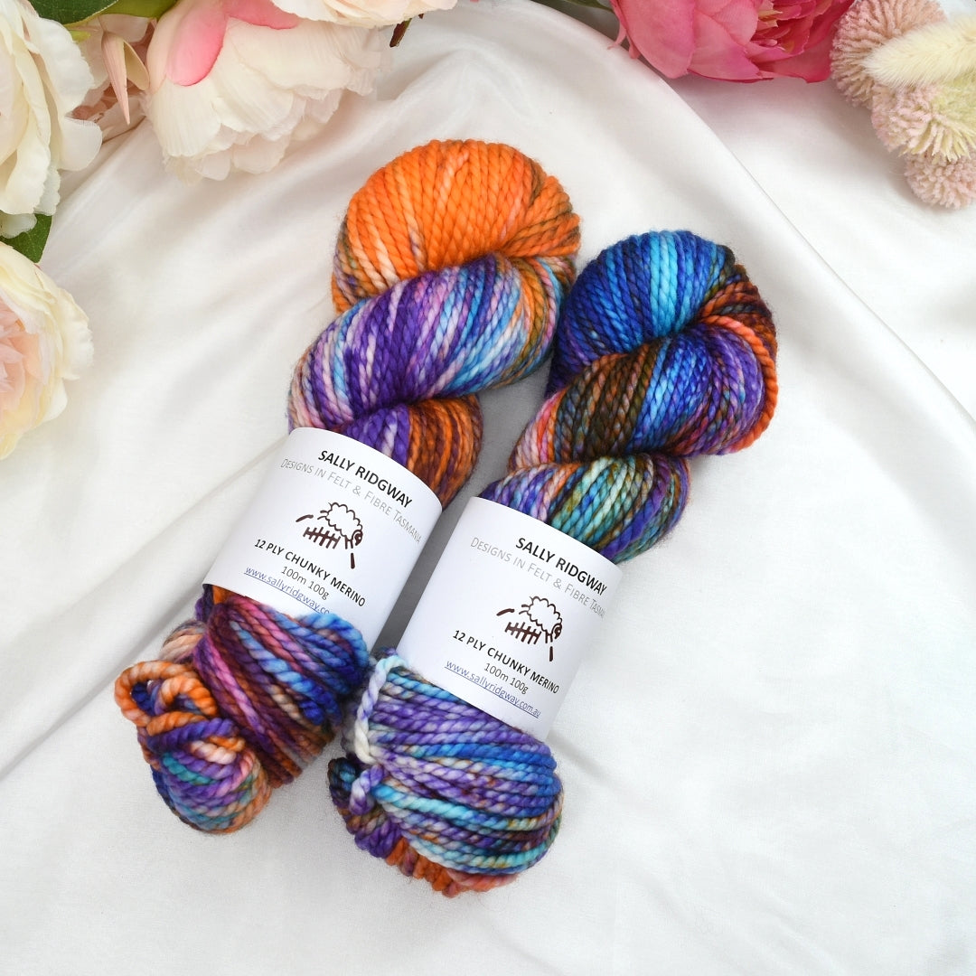 Butterfly on 12 ply Chunky Merino| Chunky Yarn | Sally Ridgway | Shop Wool, Felt and Fibre Online