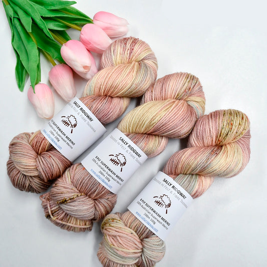 Chantilly on 8 Ply Superwash 100% Merino Yarn| 8 Ply Superwash Merino Yarn | Sally Ridgway | Shop Wool, Felt and Fibre Online