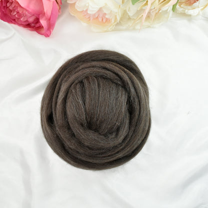 Charcoal Merino Corriedale & Alpaca Wool Top| Undyed Wool Roving Top | Sally Ridgway | Shop Wool, Felt and Fibre Online