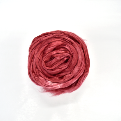 Mulberry Silk Roving Hand Dyed Chilli