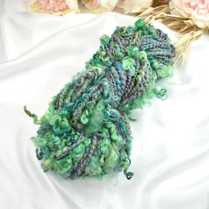 Chunky Hand Spun Art Yarn Calypso Teal-Hand Spun Yarn-2-57 mt / 145 grams-Sally Ridgway Designs in Felt &amp; Fibre