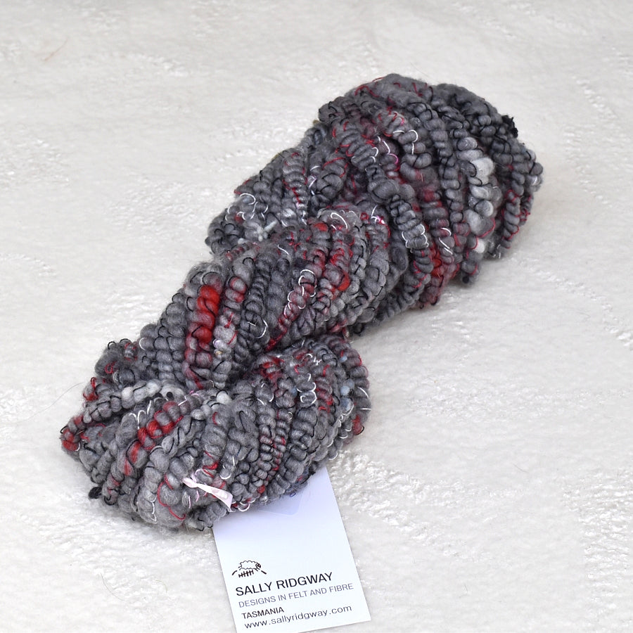 Chunky Hand Spun Supercoil Yarn in Ash & Embers| Hand Spun Yarn | Sally Ridgway | Shop Wool, Felt and Fibre Online
