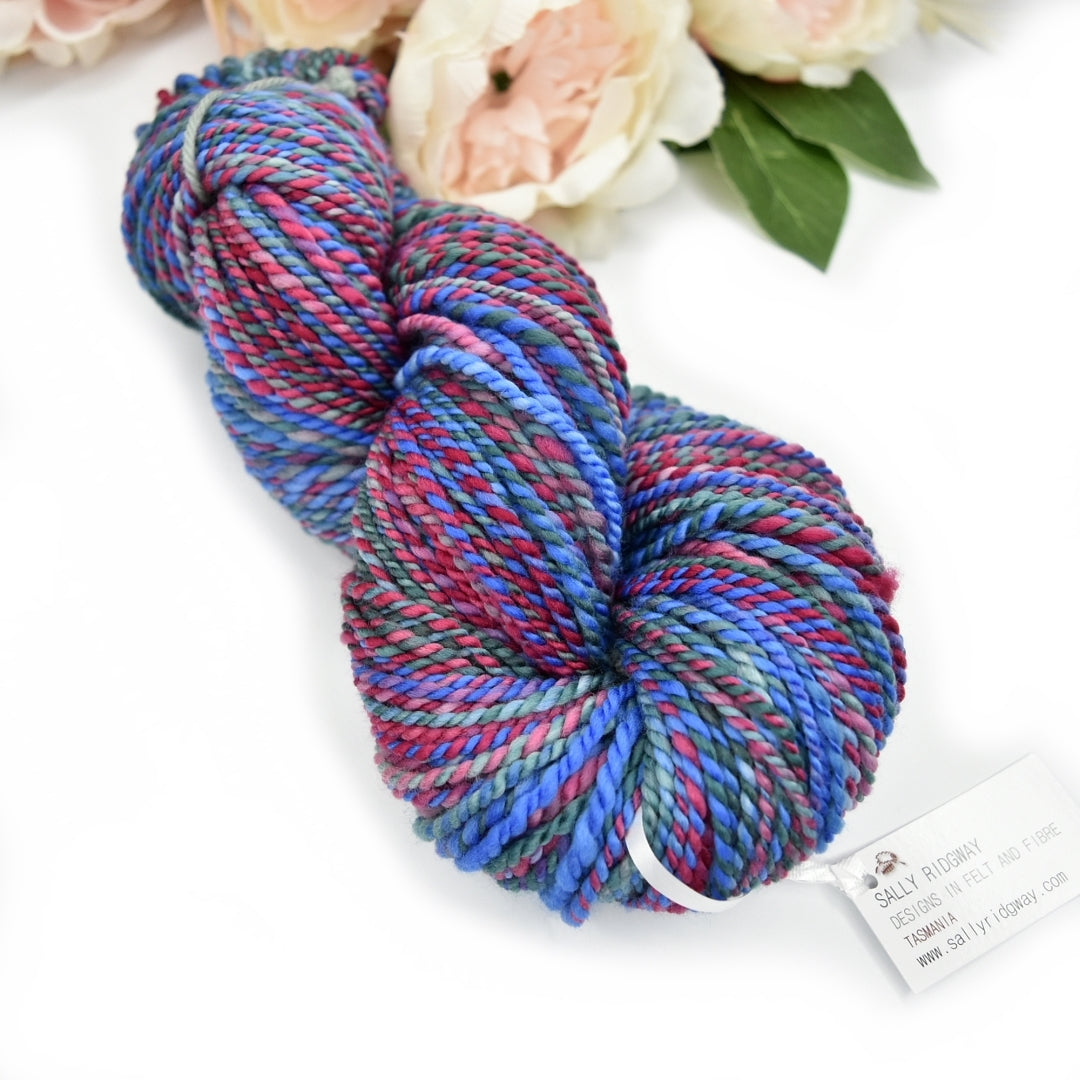 Hand Spun Yarn Jewell Kiss| Hand Spun Yarn | Sally Ridgway | Shop Wool, Felt and Fibre Online