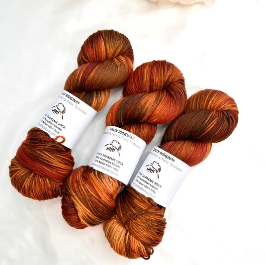 Copper Canyon 4 ply Supreme Sock Yarn Hand Dyed| Sock Yarn | Sally Ridgway | Shop Wool, Felt and Fibre Online