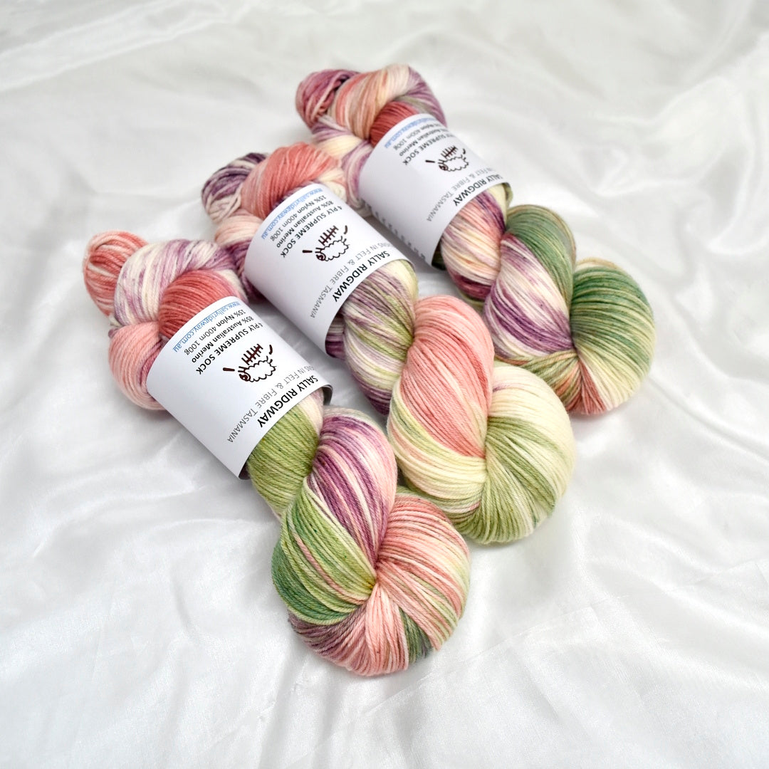 Cottage Garden Hand Dyed 4 ply Supreme Sock Yarn| Sock Yarn | Sally Ridgway | Shop Wool, Felt and Fibre Online