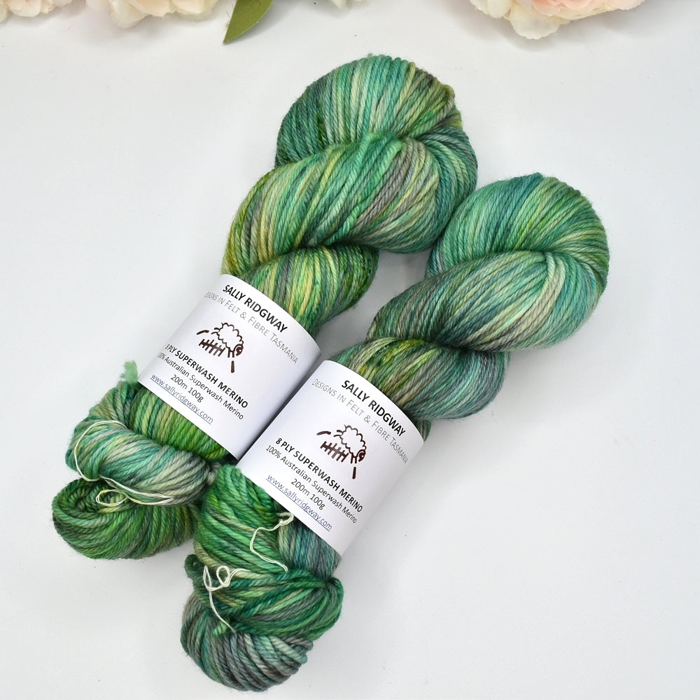 Daintree on 8 Ply Superwash 100% Merino Yarn| 8 Ply Superwash Merino Yarn | Sally Ridgway | Shop Wool, Felt and Fibre Online