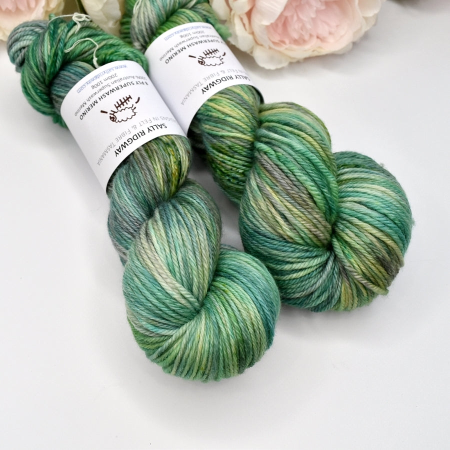 Daintree on 8 Ply Superwash 100% Merino Yarn| 8 Ply Superwash Merino Yarn | Sally Ridgway | Shop Wool, Felt and Fibre Online