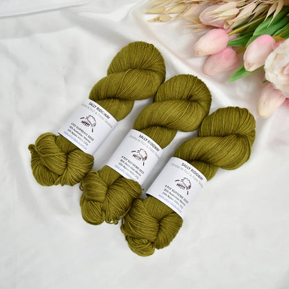 4 ply Supreme Sock Yarn Hand Dyed Dark Olive| Sock Yarn | Sally Ridgway | Shop Wool, Felt and Fibre Online