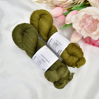 4 ply Supreme Sock Yarn Hand Dyed Dark Olive| Sock Yarn | Sally Ridgway | Shop Wool, Felt and Fibre Online