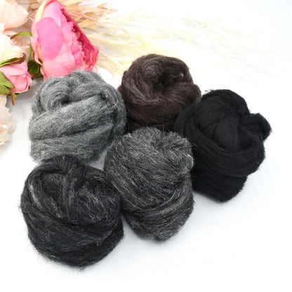 Dark Tones Carded Corriedale Sliver Mixed Bags 125g| Corriedale Wool | Sally Ridgway | Shop Wool, Felt and Fibre Online