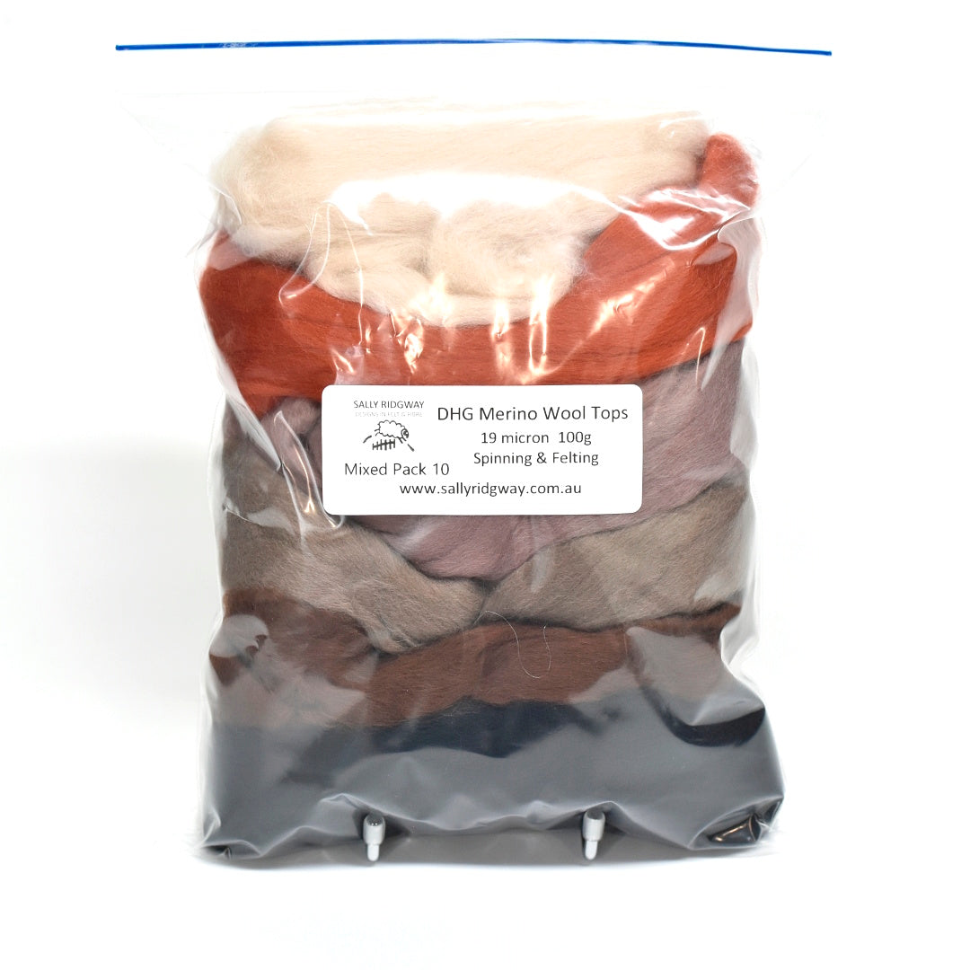 DHG Merino Wool Combed Top - Mixed Packs| DHG Wool Tops | Sally Ridgway | Shop Wool, Felt and Fibre Online