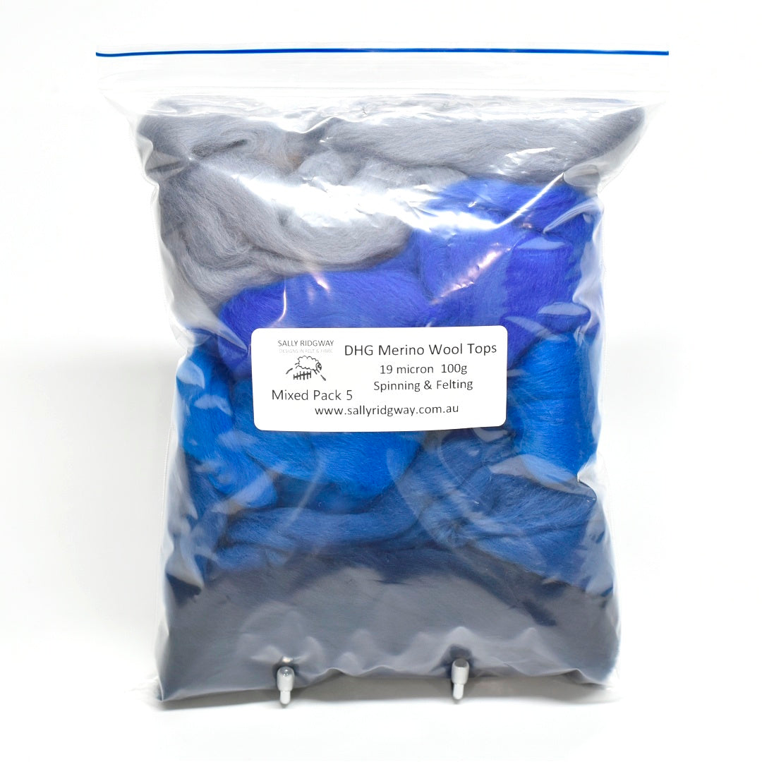 DHG Merino Wool Combed Top - Mixed Packs| DHG Wool Tops | Sally Ridgway | Shop Wool, Felt and Fibre Online