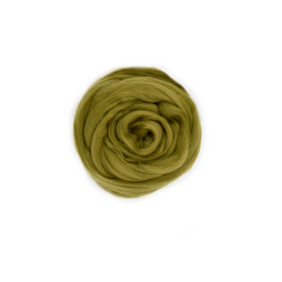 DHG Merino Wool Combed Top - Olive Green| DHG Wool Tops | Sally Ridgway | Shop Wool, Felt and Fibre Online