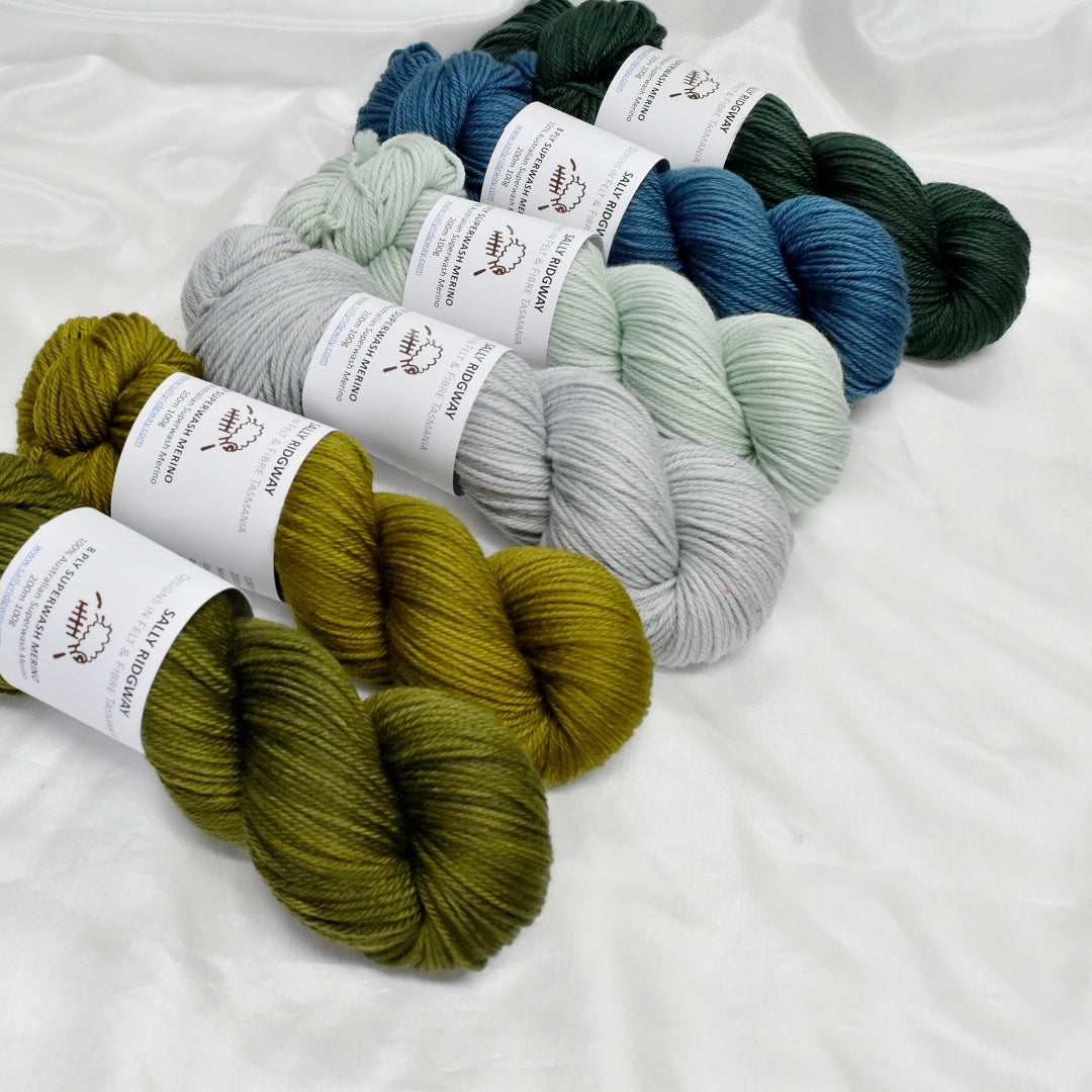 Magnetic Green on 8 Ply Superwash 100% Merino Yarn