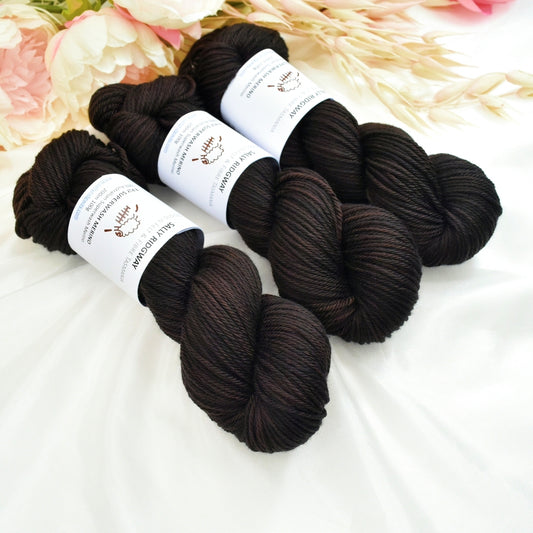 Ebony on 8 Ply Superwash 100% Merino Yarn| 8 Ply Superwash Merino Yarn | Sally Ridgway | Shop Wool, Felt and Fibre Online