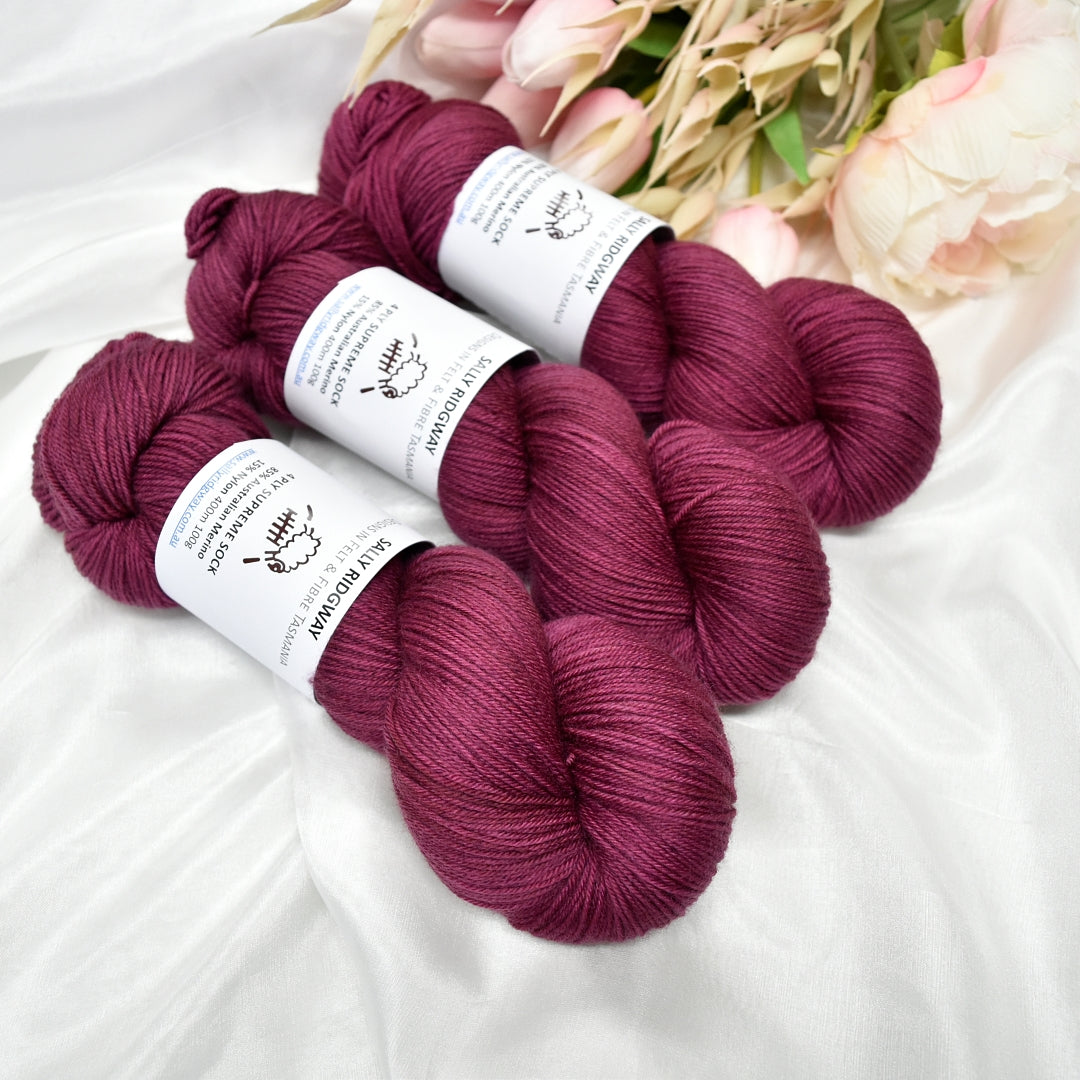 Elderbarry Hand Dyed 4 ply Supreme Sock Yarn