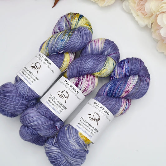 Enchantress 4 ply Supreme Sock Yarn Hand Dyed| Sock Yarn | Sally Ridgway | Shop Wool, Felt and Fibre Online