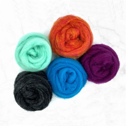 Fallen Rainbow Corriedale Sliver Mixed Bags 125g| Corriedale Wool | Sally Ridgway | Shop Wool, Felt and Fibre Online