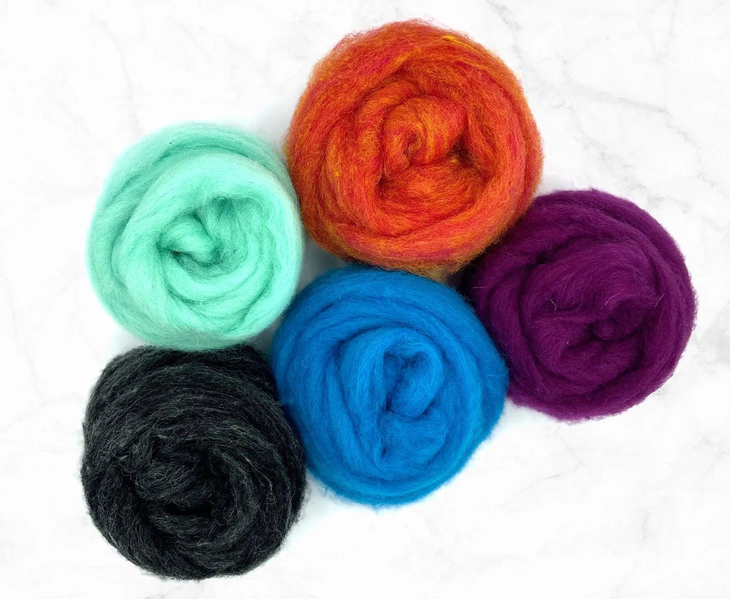 Fallen Rainbow Corriedale Sliver Mixed Bags 125g| Corriedale Wool | Sally Ridgway | Shop Wool, Felt and Fibre Online