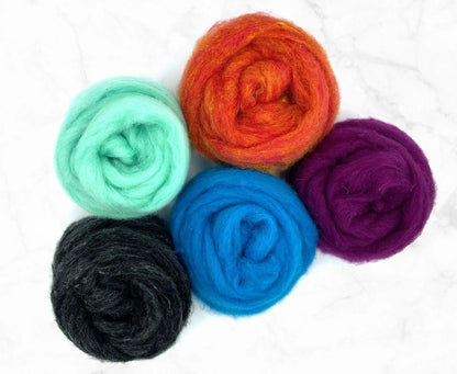 Fallen Rainbow Corriedale Sliver Mixed Bags 125g| Corriedale Wool | Sally Ridgway | Shop Wool, Felt and Fibre Online