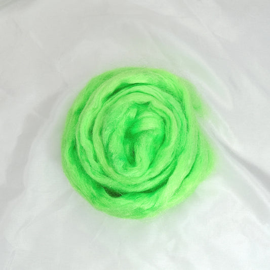 Firestar Fibre Trilobal Nylon Hand Dyed Fluo Lime| Firestar Fibre | Sally Ridgway | Shop Wool, Felt and Fibre Online