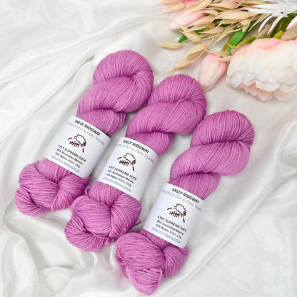 Fussy Pink Hand Dyed 4 ply Supreme Sock Yarn
