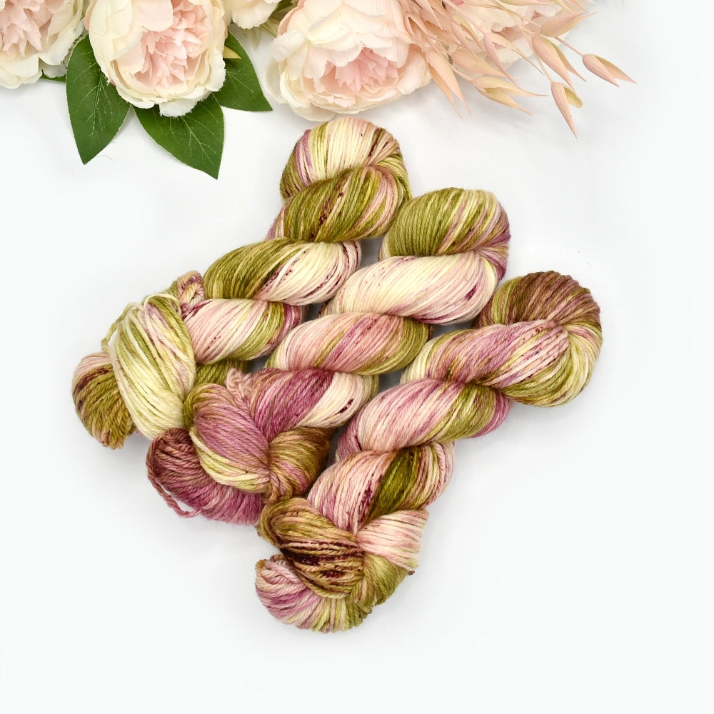 Chintz Bouquet on 8 Ply Superwash 100% Merino Yarn| 8 Ply Superwash Merino Yarn | Sally Ridgway | Shop Wool, Felt and Fibre Online