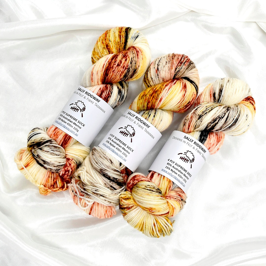 Goldfinch Hand Dyed 4 ply Supreme Sock Yarn