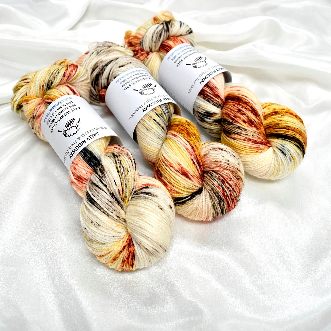 Goldfinch Hand Dyed 4 ply Supreme Sock Yarn| Sock Yarn | Sally Ridgway | Shop Wool, Felt and Fibre Online