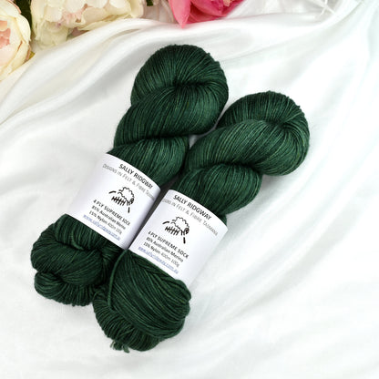 Green 4 ply Supreme Sock Yarn Hand Dyed-Sock Yarn-1-Sally Ridgway Designs in Felt &amp; Fibre