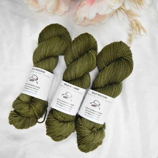 8 ply Supreme Sock in Lichen Leaves| 8 Ply Supreme Sock | Sally Ridgway | Shop Wool, Felt and Fibre Online