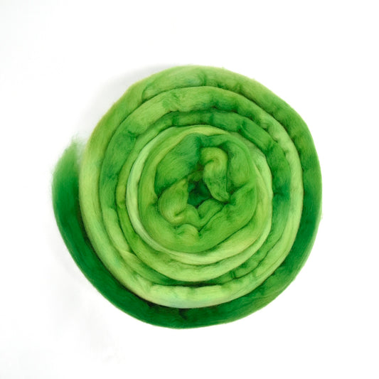Tasmanian Merino Wool Combed Top Hand Dyed Pear Green - Sally Ridgway Designs in Felt &amp; Fibre - Australia