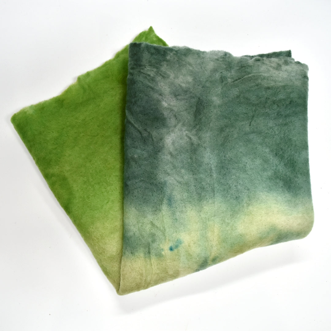 Hand Dyed Merino Wool Prefelt Spring Green