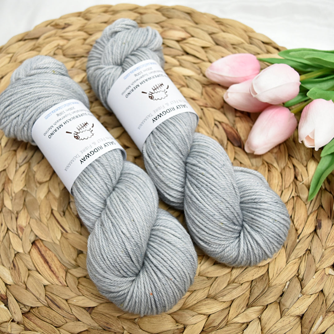 Mist on 8 Ply Superwash 100% Merino Yarn