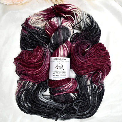 8 Ply Supreme Sock in Black Rose| 8 Ply Supreme Sock | Sally Ridgway | Shop Wool, Felt and Fibre Online