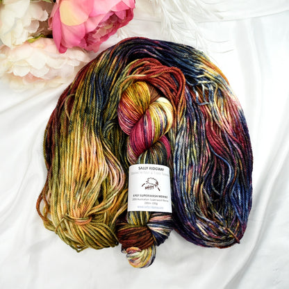 Kaleidoscope on 8 Ply Superwash 100% Merino Yarn| 8 Ply Superwash Merino Yarn | Sally Ridgway | Shop Wool, Felt and Fibre Online