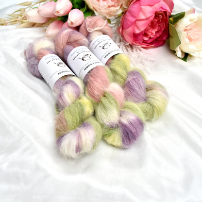 Cottage Garden Brushed Suri Alpaca Silk Lace Hand Dyed| Suri Silk Lace | Sally Ridgway | Shop Wool, Felt and Fibre Online