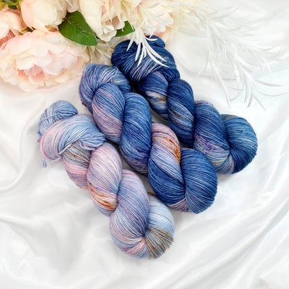 Pink Denim 3 Skein Fade Set-Sock Yarn-3-Sally Ridgway Designs in Felt &amp; Fibre