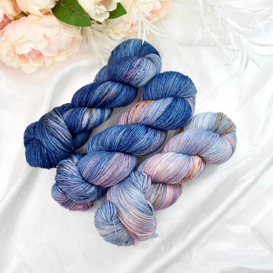 Pink Denim 3 Skein Fade Set| Sock Yarn | Sally Ridgway | Shop Wool, Felt and Fibre Online