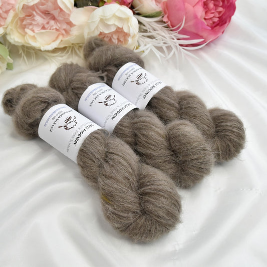 Wombat Brushed Suri Alpaca Silk Lace Hand Dyed| Suri Silk Lace | Sally Ridgway | Shop Wool, Felt and Fibre Online