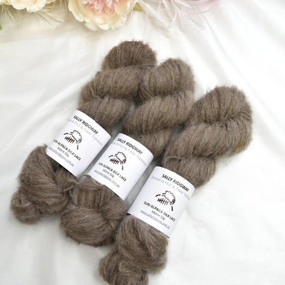 Wombat Brushed Suri Alpaca Silk Lace Hand Dyed| Suri Silk Lace | Sally Ridgway | Shop Wool, Felt and Fibre Online